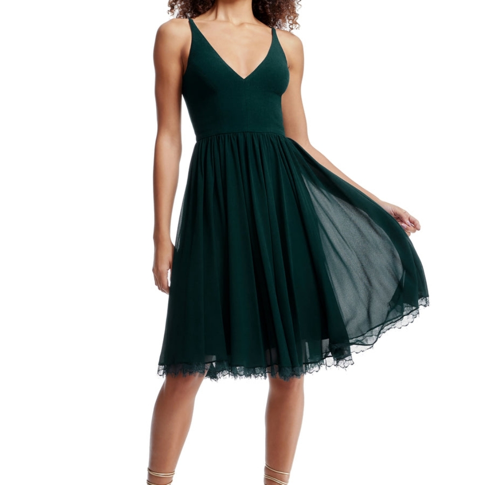 Dress the Population Teal Textured Dress